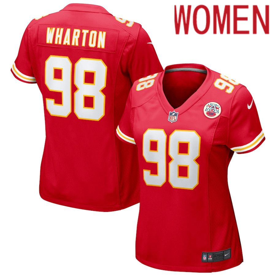 Women Kansas City Chiefs #98 Tershawn Wharton Nike Red Game NFL Jersey->women nfl jersey->Women Jersey